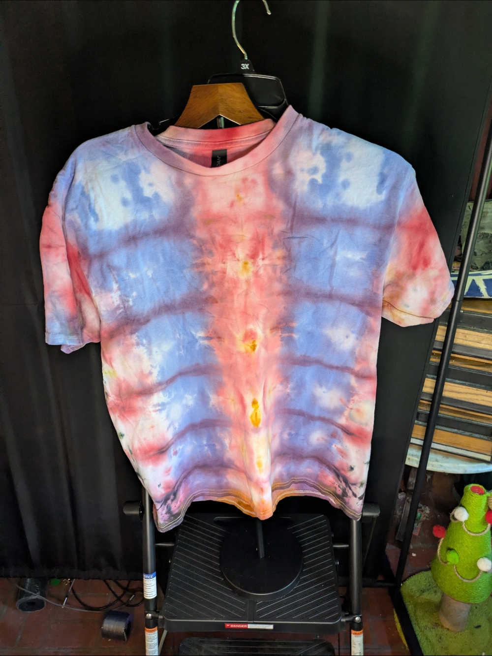 Unisex Size Large Multicolor Handmade Tie Dye T-Shirt #3
